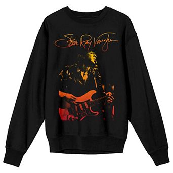 Men's Stevie Ray Vaughan Playing Guitar Long Sleeve Graphic Tee