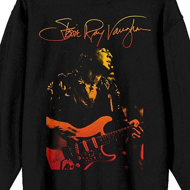 Men's Stevie Ray Vaughan Playing Guitar Long Sleeve Graphic Tee
