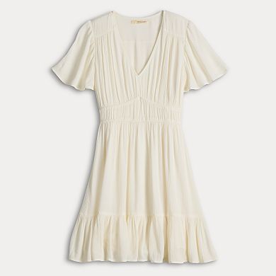 Juniors' Rewind Flutter Sleeve Skater Dress