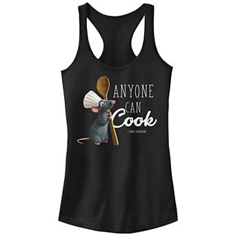 Disney / Pixar's Ratatouille Anyone Can Cook Quote Juniors' Racerback Tank Top