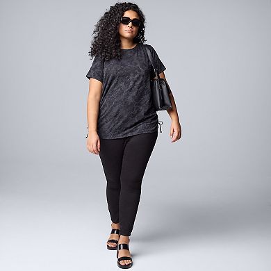Plus Size Simply Vera Vera Wang Side Ruched Tee