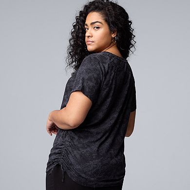 Plus Size Simply Vera Vera Wang Side Ruched Tee