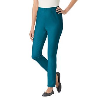 Woman Within Plus Size Tall Pull-On Elastic-Waist Stretch Fineline Denim Jeans