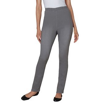 Woman Within Plus Size Tall Pull-On Elastic-Waist Stretch Fineline Denim Jeans