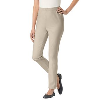 Woman Within Plus Size Tall Pull-On Elastic-Waist Stretch Fineline Denim Jeans