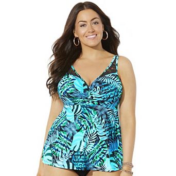 Swimsuits for All Women's Bra Sized Crochet Underwire Tankini Top
