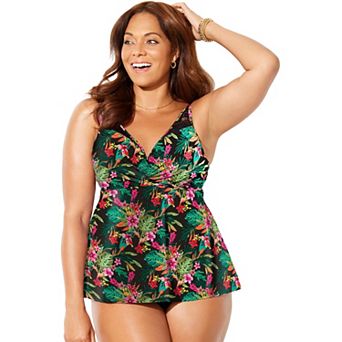 Swimsuits for All Women's Bra Sized Crochet Underwire Tankini Top