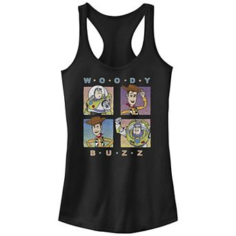 Disney / Pixar's Toy Story Woody And Buzz Lightyear Portraits Juniors' Racerback Tank Top