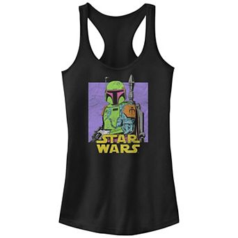 Juniors' Star Wars Neon Boba Fett Racerback Tank Top