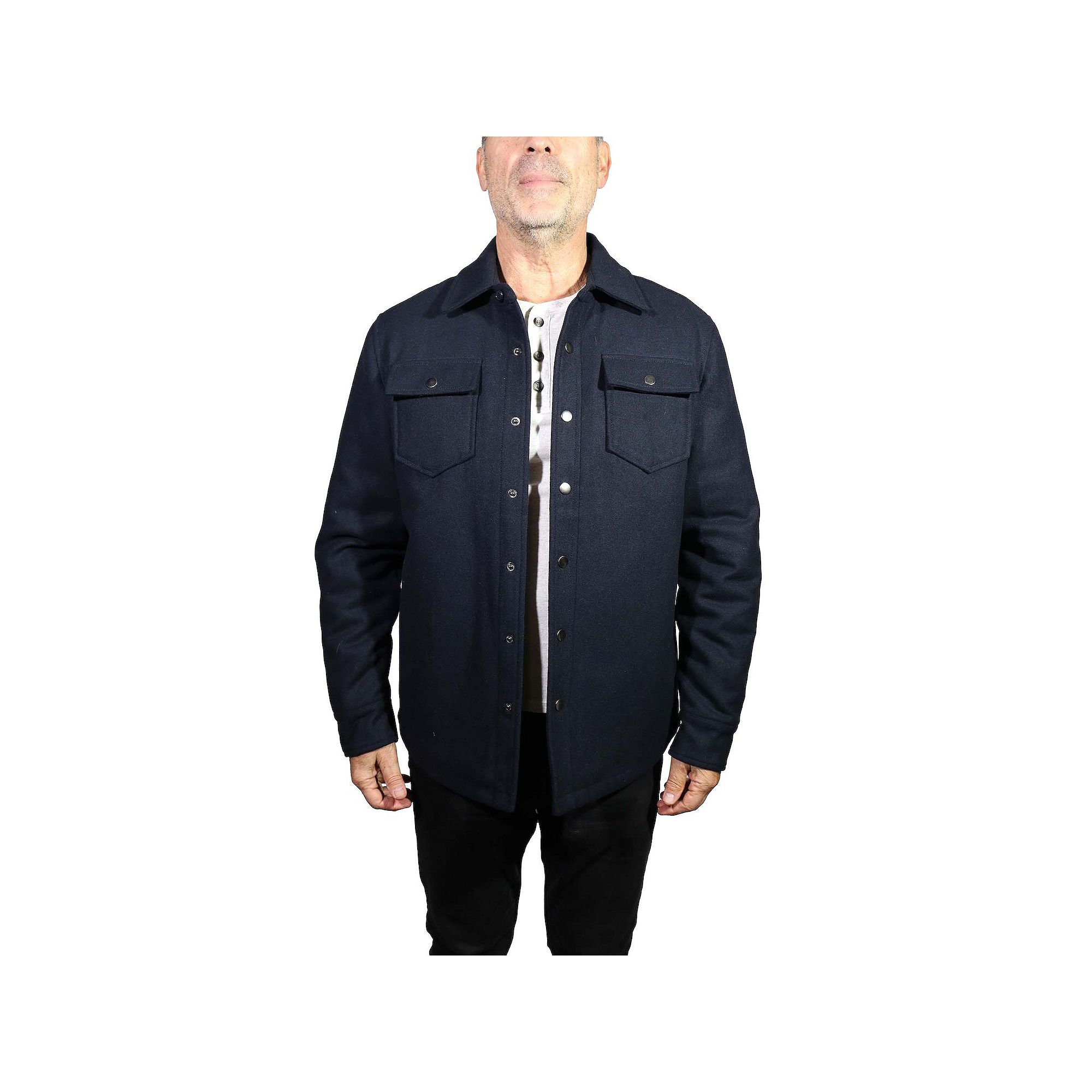 Mens The Bowery Faux Wool Shacket, Size: Medium, Blue