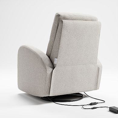 Storkcraft Santa Monica Power Recliner Swivel Glider (Dune Basketweave)