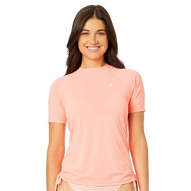 Juniors' Hurley Solid Color Short Sleeve Pullover Swim Top