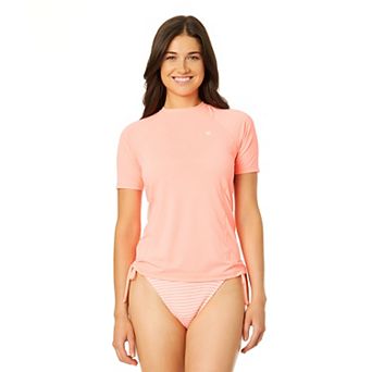 Juniors' Hurley Solid Color Short Sleeve Pullover Swim Top