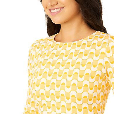 Juniors' Hurley Jacquard Long Sleeve Crop Swim Top