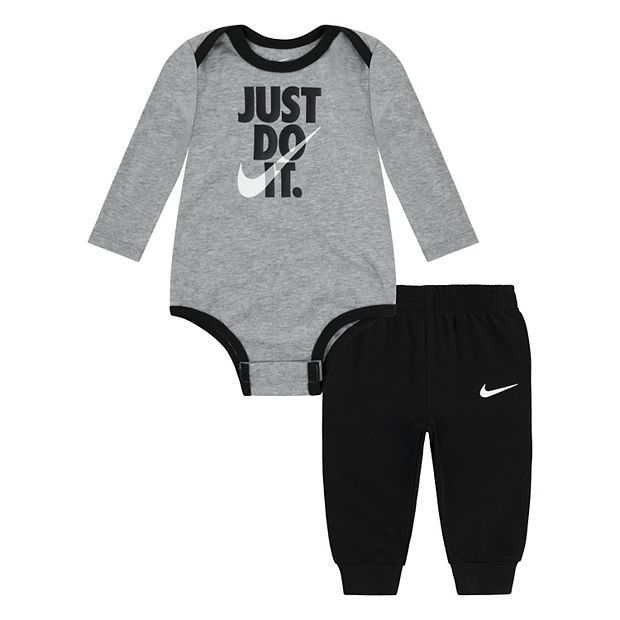 Newborn Baby Boys Nike Just Do It. Bodysuit and Pants 2 Piece Set