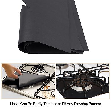 4-Pack Reusable Nonstick Stovetop Burner Protector Liners for Easy Cleaning
