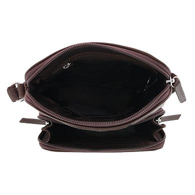 CTM Women's Leather Small Crossbody Oganizer