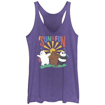 Juniors' We Bare Bear Sun And Fun Racerback Tank Top