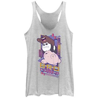 Juniors' We Bare Bear Bro Power Racerback Tank Top