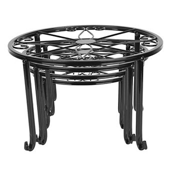 4Packs Iron Plotted Plant Stands Shelves Heavy Duty Round Flower Pot Holder