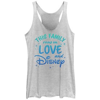 Disney's This Family Runs On Love And Disney Juniors' Racerback Tank Top