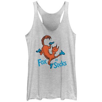 Juniors' Dr. Seuss Fox In Socks Poster Racerback Tank Top