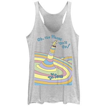 Juniors' Dr. Seuss Oh, The Places You'll Go! Book Cover Racerback Tank Top