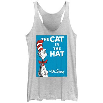 Juniors' Dr. Seuss The Cat In The Hat Book Cover Racerback Tank Top