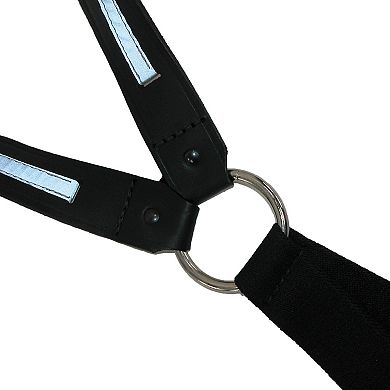 Leather Reflective Button End Fireman Work Suspenders