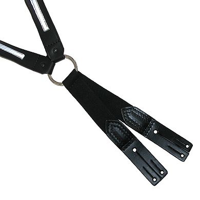 Leather Reflective Button End Fireman Work Suspenders