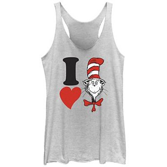 Juniors' Dr. Seuss I Heart The Cat In The Hat Racerback Tank Top