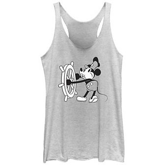 Disney's Mickey Mouse Steamboat Willie Cruising Juniors' Racerback Tank Top