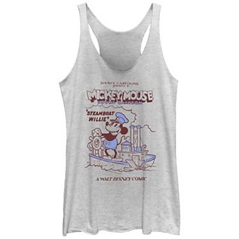 Disney's Mickey Mouse Steamboat Willie Poster Juniors' Racerback Tank Top