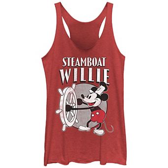 Disney's Mickey Mouse Steamboat Willie Classic Poster Juniors' Racerback Tank Top