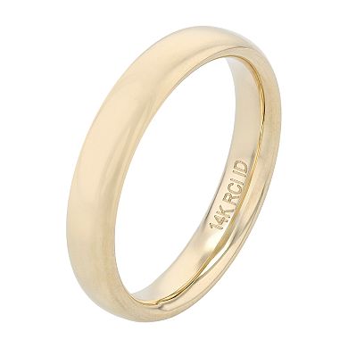 14k Gold 4 mm Wedding Band