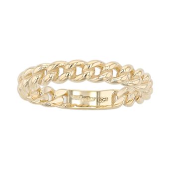 Karat Rush 14k Gold Curb Chain Statement Ring
