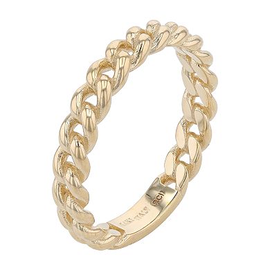 Karat Rush 14k Gold Curb Chain Statement Ring