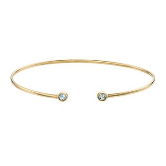 Karat Rush 14k Gold Gemstone Cuff Bangle Bracelet