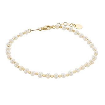 Karat Rush 14k Gold Freshwater Cultured Pearl Bead Chain Bracelet