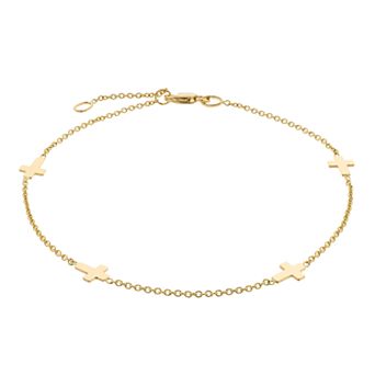 Karat Rush 14k Gold Cross Anklet