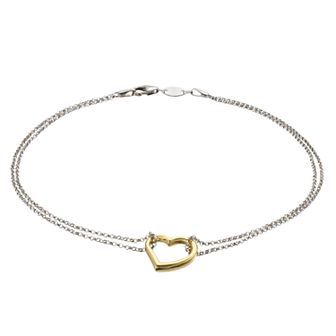 Karat Rush 14k Gold & Sterling Silver Heart Anklet