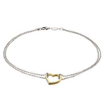 Karat Rush 14k Gold & Sterling Silver Heart Anklet