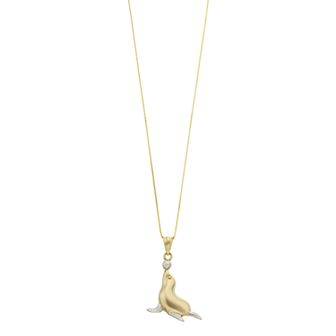 Karat Rush 10k Gold Two Tone Seal Pendant Necklace