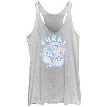 Juniors' Furby Cute Rainbow Group Racerback Tank Top