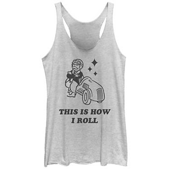 Juniors' Monopoly Mr. Monopoly This Is How I Roll Racerback Tank Top
