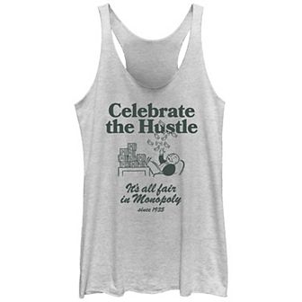 Juniors' Monopoly Mr. Monopoly Celebrate The Hustle Racerback Tank Top