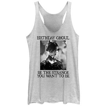 Juniors' Wednesday Birthday Ghoul Racerback Tank Top