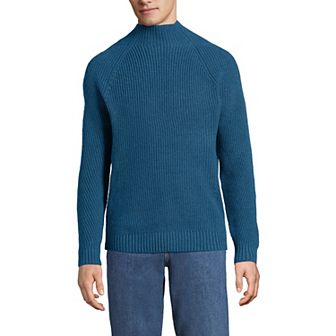 Men's Lands' End Long Sleeve Shaker Mock Neck Sweater