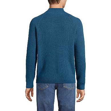 Men's Lands' End Long Sleeve Shaker Mock Neck Sweater