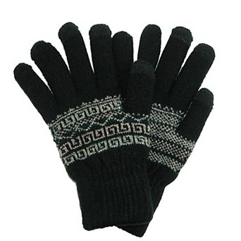 CTM Men's Fairisle Touchscreen Gloves